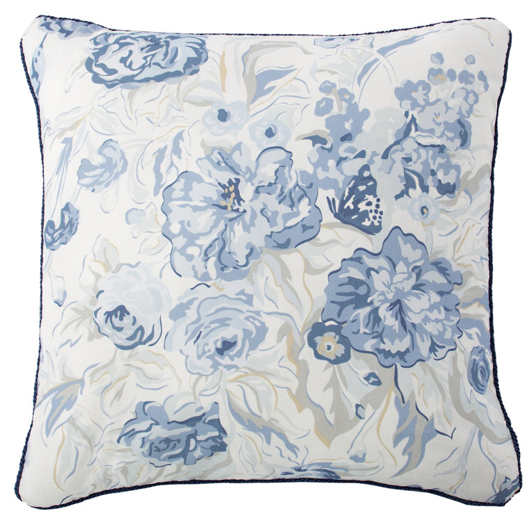 navy floral throw pillow