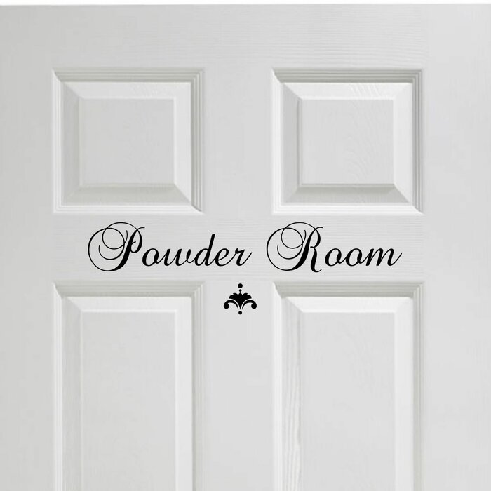 Powder Room Door Lettering Wall Decal