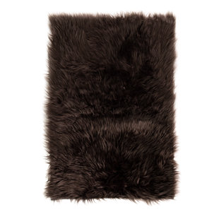 Smoke Grey Sheepskin Rug Mongolian Sheepskin Throw Curly fur 