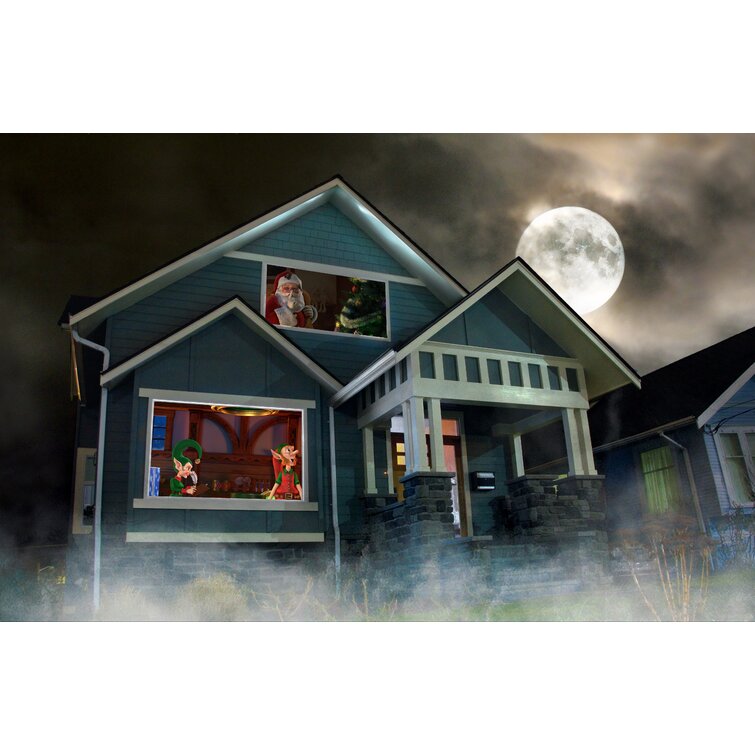 Holiscapes Reaper Brothers Holiday Digital Decoration Kit Includes 16 Atmosfx Video Effects For Halloween Christmas And More 1900 Lumen Projector And A 48 X 72 Holographic Projection Screen Wayfair