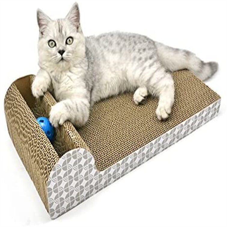 SOWLFE Cat Scratch Pad,Scratching Posts,Cat Toy Scratching Board Lounge Set with Bell-Ball Cat Free Catnip