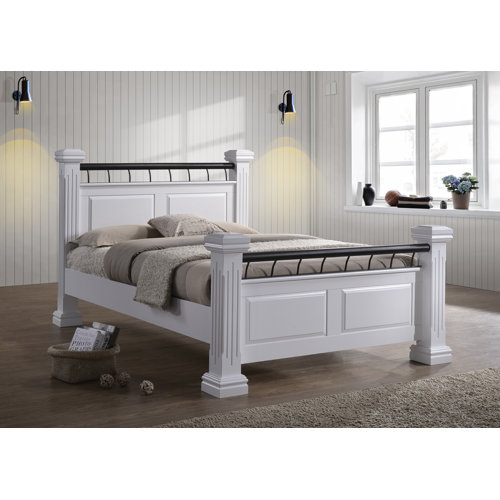 Midland Upholstered Four Poster Bed Ophelia and Co. Colour: White, Size: Kingsize (5)