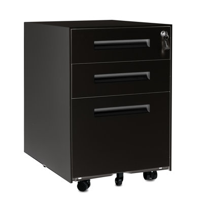 3Drawer Mobile Filing Cabinet No Brand Color Black