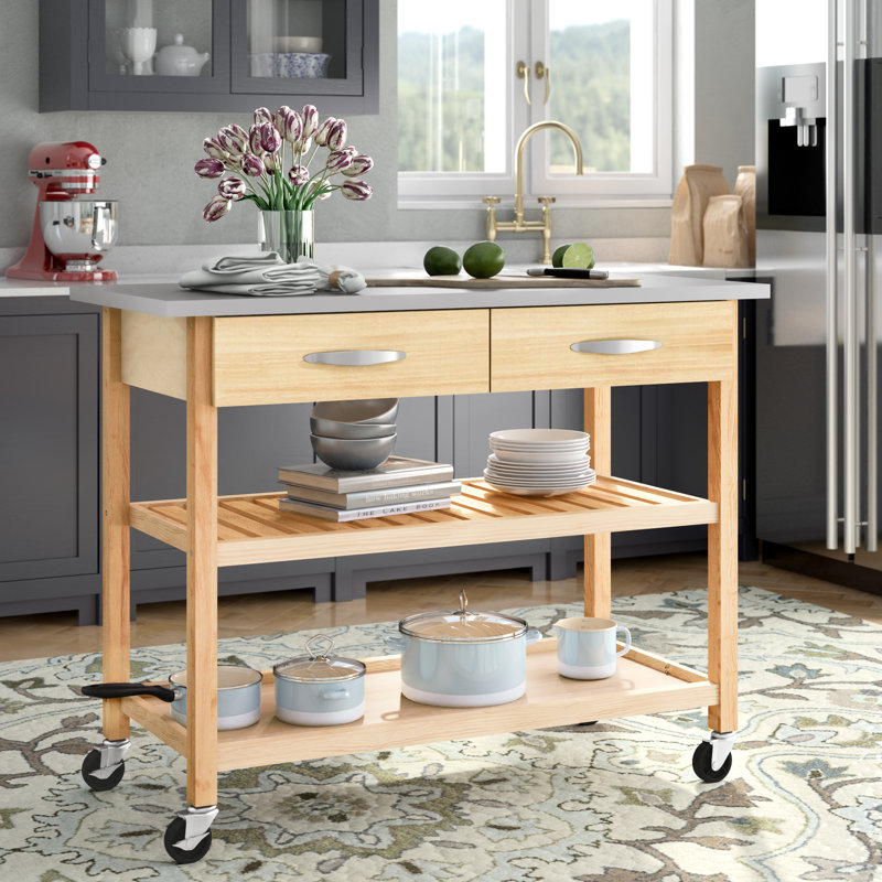 Charlton Home Gillies Rolling Kitchen Island Reviews Wayfair