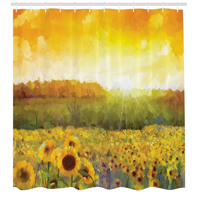 sunflower shower curtain