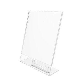 Marketing Holders Table Tent 8 1/2w x 11h Sign Holder Flyer Notice Informational Literature Display Frame Counter Top Stand Clear with Black Border Lean Back 