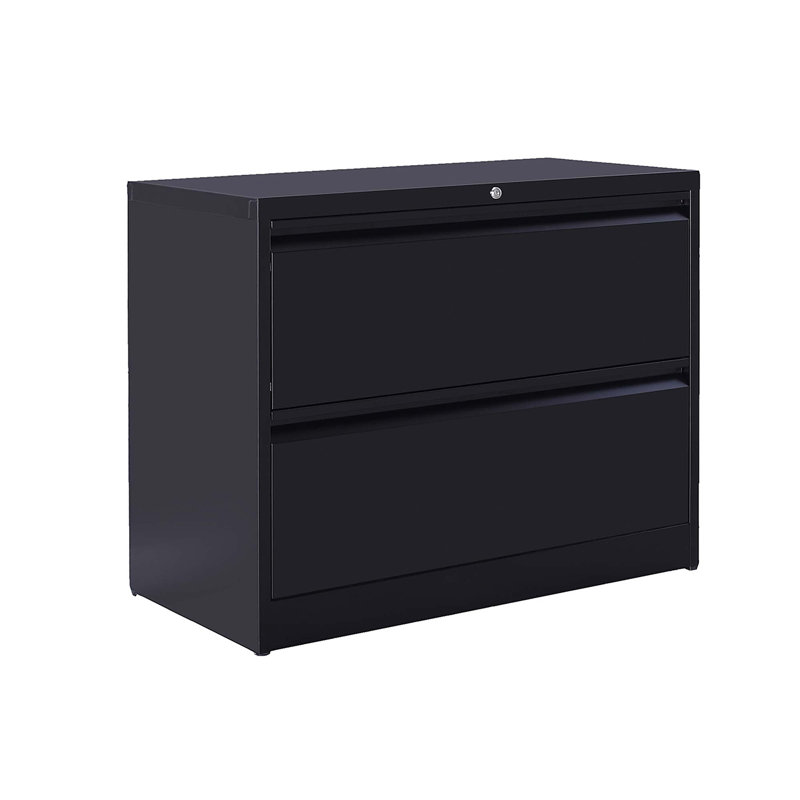 Latitude Run 2 Drawer Heavy Duty Metal Lateral File Cabinet Filing Cabinet With Lock Black White Wayfair Ca