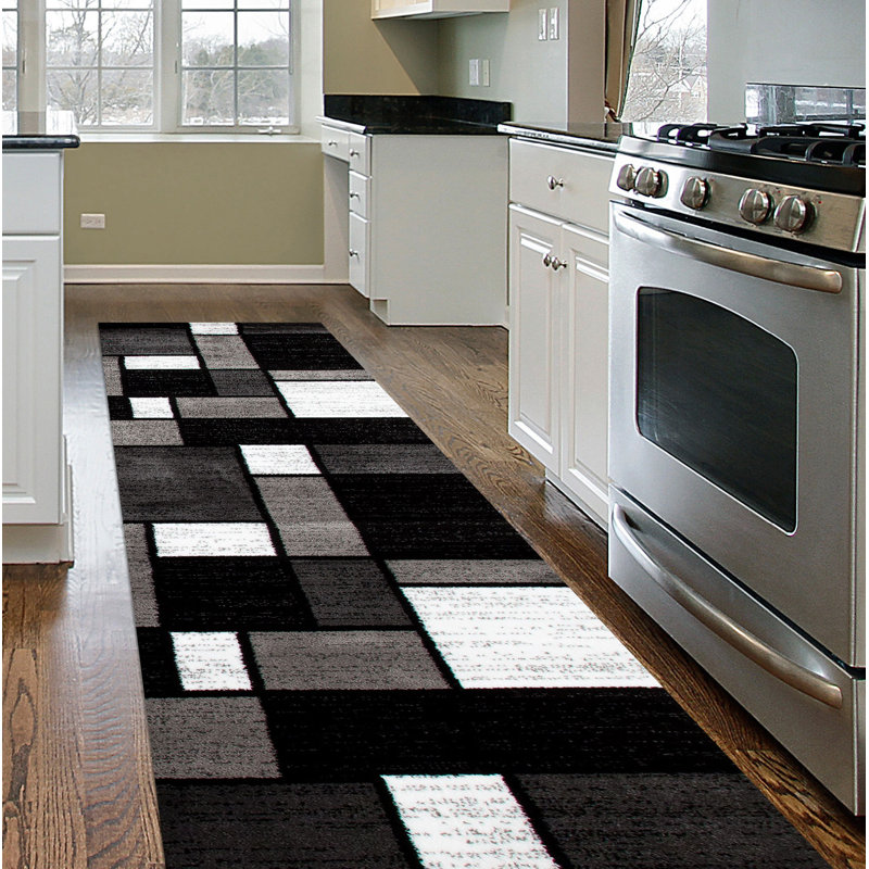 Wade Logan Lorenzo Geometric Gray Black White Area Rug Reviews
