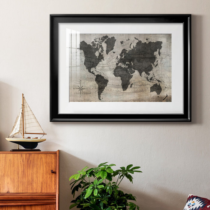 Williston Forge World Map - Picture Frame Graphic Art  Wayfair