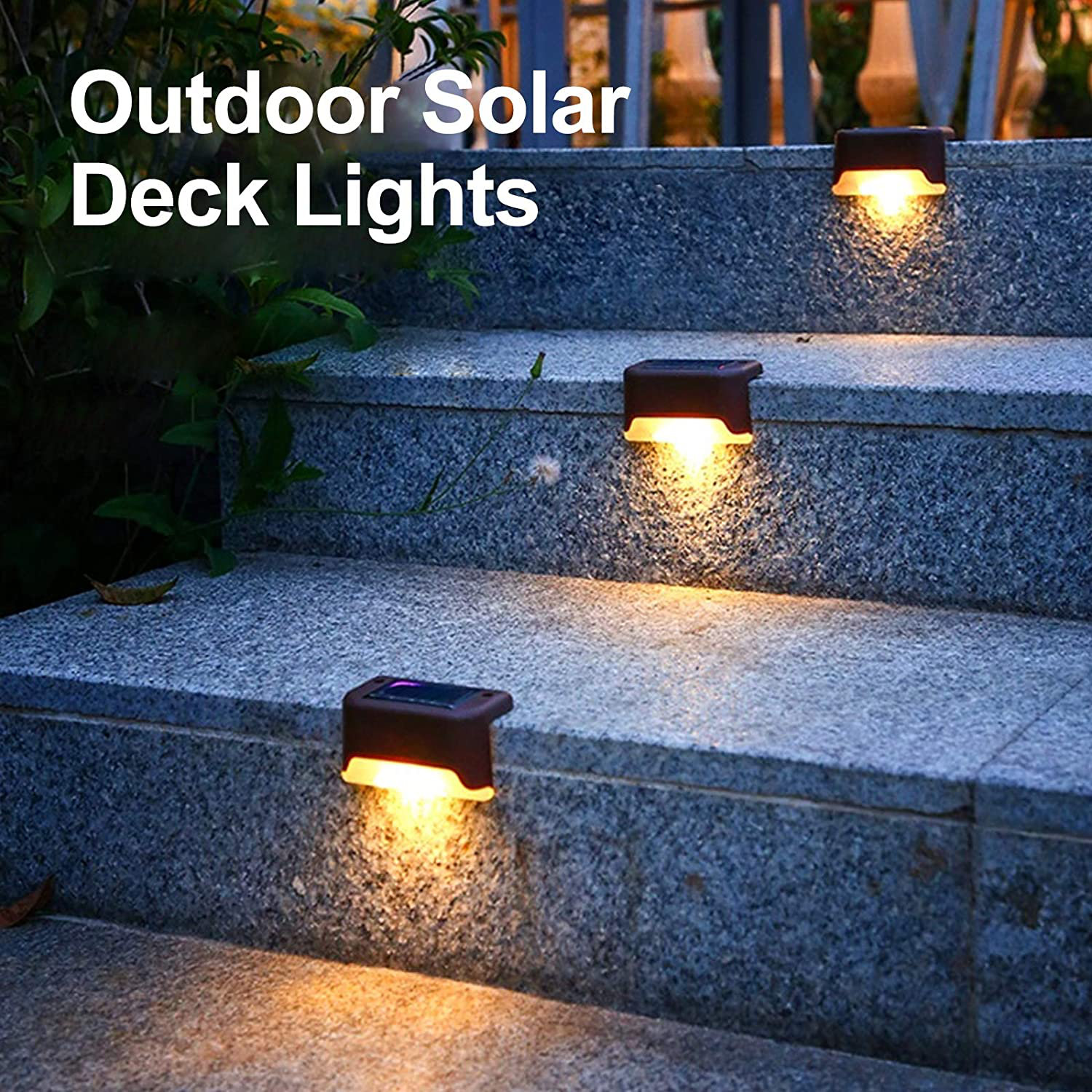 LED Solar Powered Fence Lights Wall Step Patio Garden Path Outdoor Waterproof 