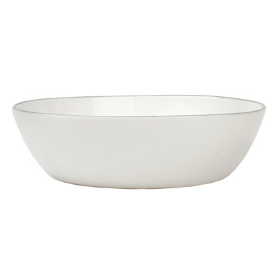 Canvas Home Ltd C37-BWL-PB-RL Canvas Home Abbesses Pasta Bowl with Red Rim-Pack of 4 Porcelain