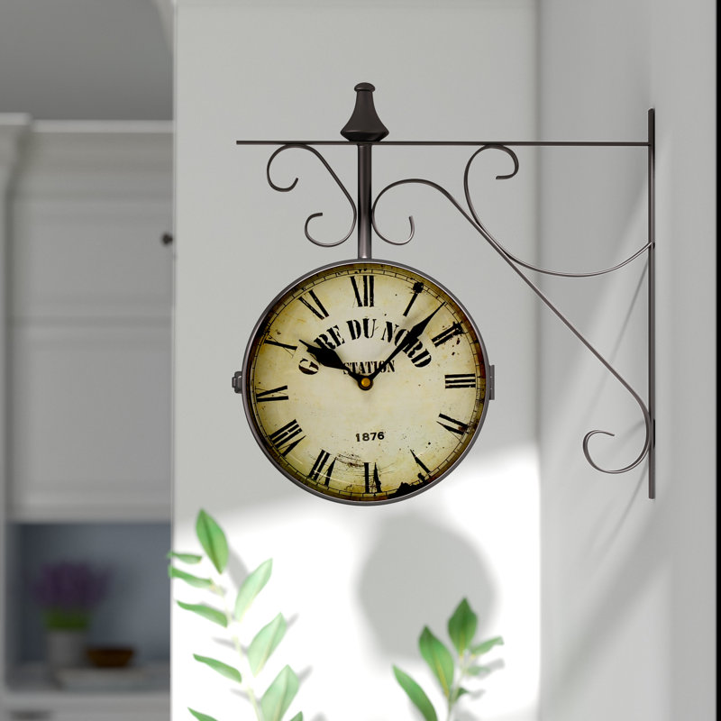 Lark Manor 9.4" Round DoubleSided Hanging Wall Clock & Reviews Wayfair