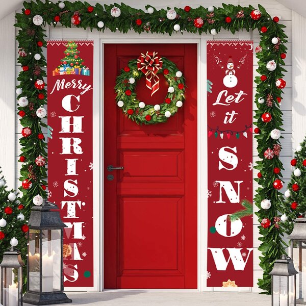 Details about   Merry Christmas Decor Banners New Year Porch Sign Hanging For Wall Door Party