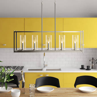 Mistana Ferris 6 Light Kitchen Island Linear Pendant Reviews Wayfair