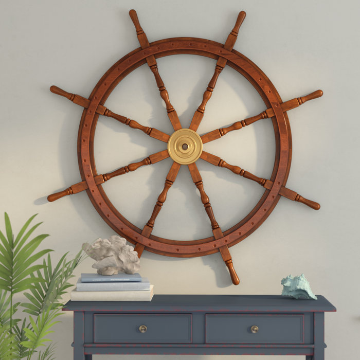48 Wood And Br Decorative Ship Wheel Wall Décor 48 Wood And Br Decorative Ship Wheel Wall Décor