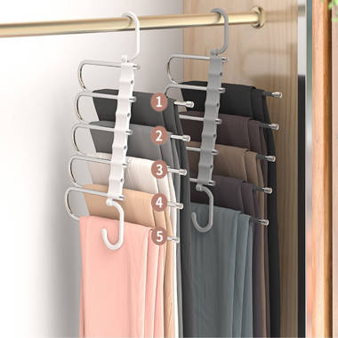 Leggings Snag Free Closet mDesign Metal Closet Hanging Storage Organizer Rack Mudroom Chrome MetroDecor 02245MDCOEU Accessories Entryway Hold Ties Scarf Holder for Bedroom Yoga Pants 18 Section 2 Pack Belts