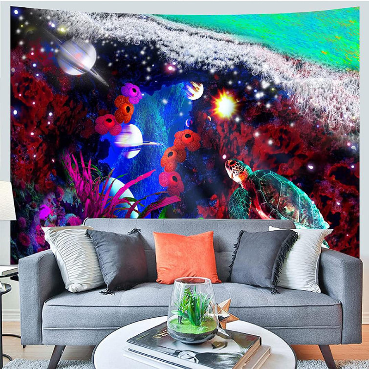 Underwater World Landscape Tapestry Psychedelic Art Tapestry Wall Hanging Decor
