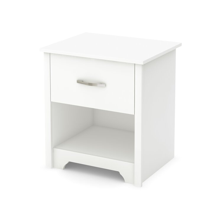 South Shore Step One 1-Drawer Nightstand Pure White 