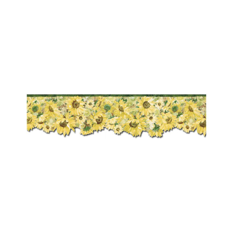August Grove Mccrory Sunflowers 15 L X 6 25 W Wallpaper Border Wayfair