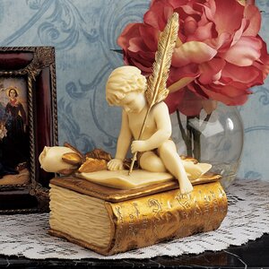 Gold Resin Love Letter Box Figurine