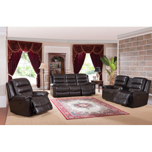 Astoria 3 Piece Leather Living Room Set by Amax