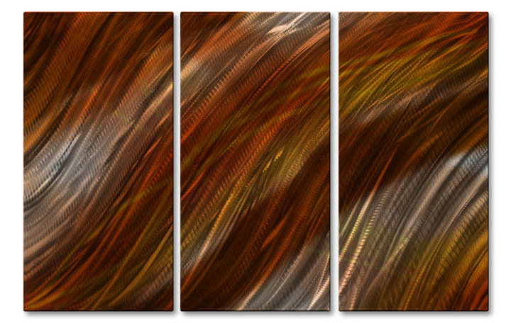 'Warm Current IV' by Ash Carl 3 Piece Graphic Art Plaque Set