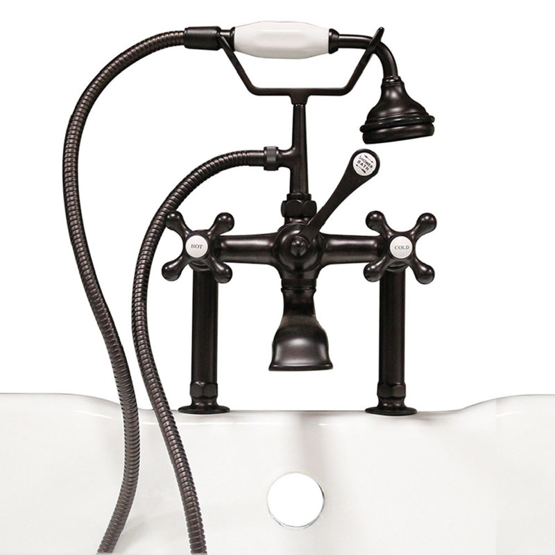 Cambridge Plumbing Triple Handle Deck Mounted Clawfoot Tub Faucet With Diverter And Handshower Reviews