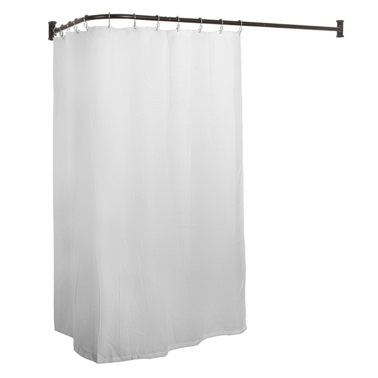 Utopiaalley Aluminum Rustproof66 L Shaped Fixed Shower Curtain Rod Reviews Wayfair