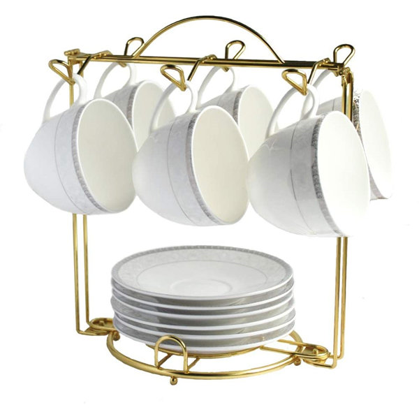 3 TOP QUALITY CUP SAUCER & PLATE DISPLAY STANDS BRASSED 