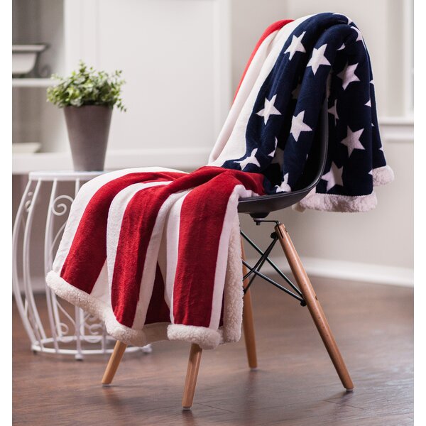 100% polyester USA American Flag Armchair Throw Blanket 50" x 60" 