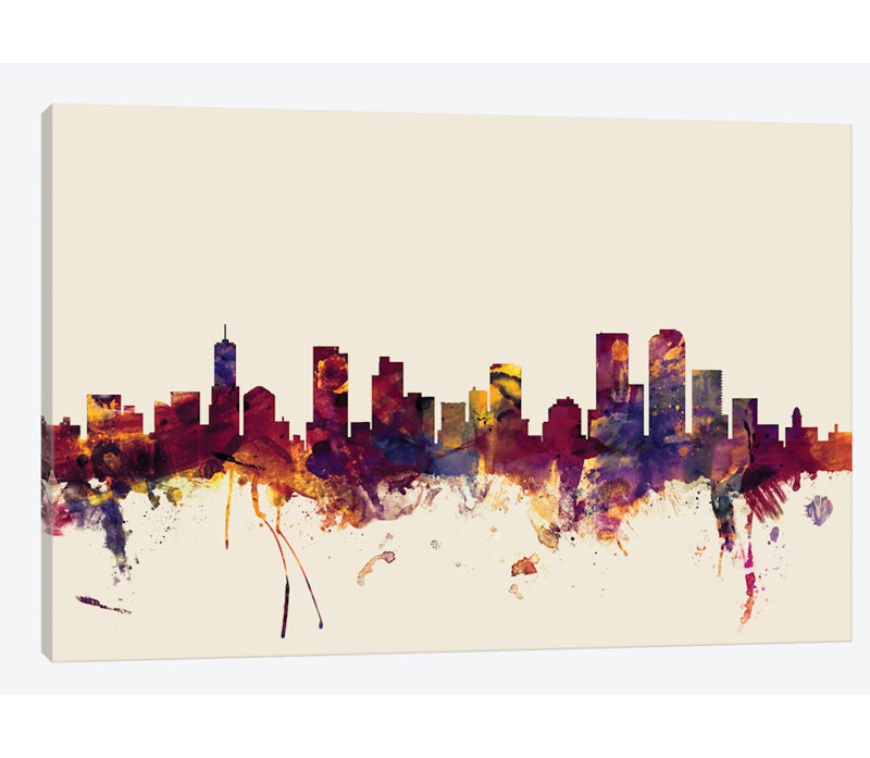 East Urban Home Skyline Series Denver Colorado Usa On Beige