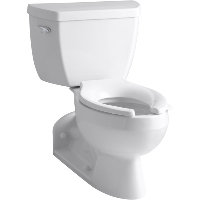 Kohler Barrington Two Piece Elongated 1 0 Gpf Toilet With Pressure Lite Flushing Technology Left Hand Trip Lever And Antimicrobial Finish Less Seat Wayfair