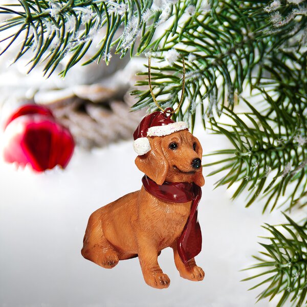 Red Dachshund Santa's Little Pet Red Stocking Ornament By E&S Imports ~NEW~ 