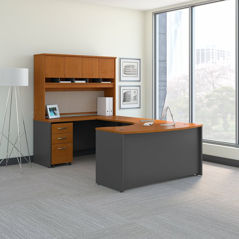 Bush Business Furniture Series C U-Shape Executive Desk with Hutch ...