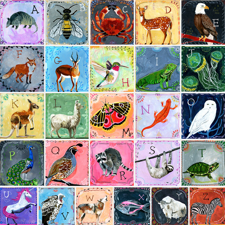 animal alphabet wall art