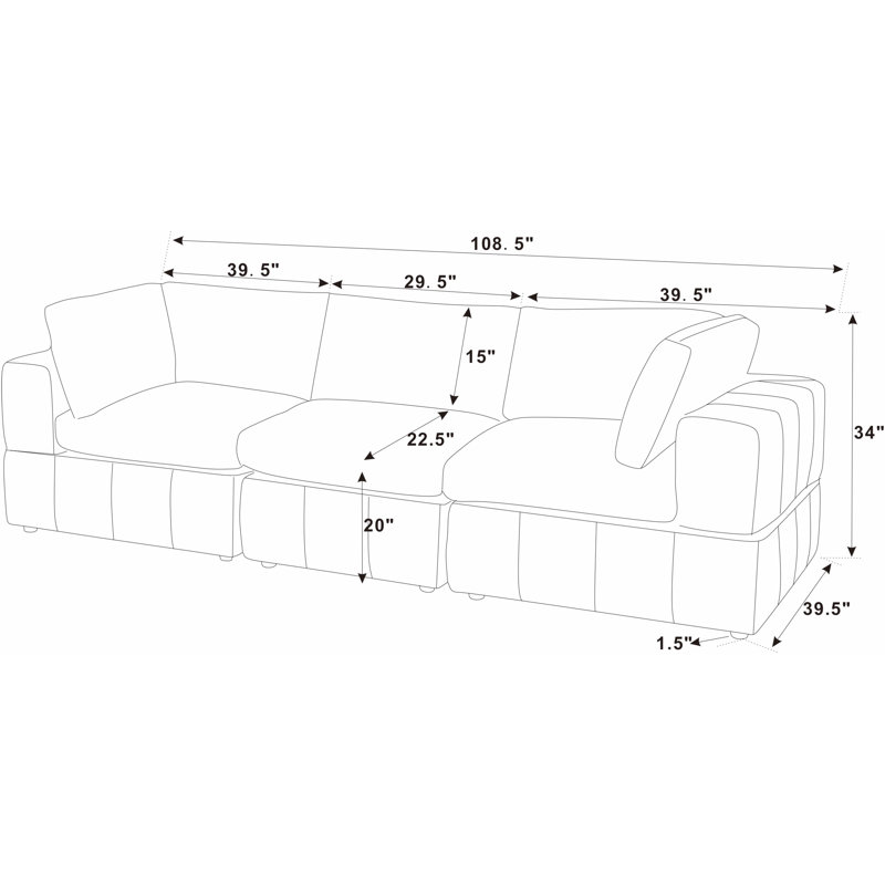 Wade Logan® Antwand 108.5'' Upholstered Sofa & Reviews | Wayfair