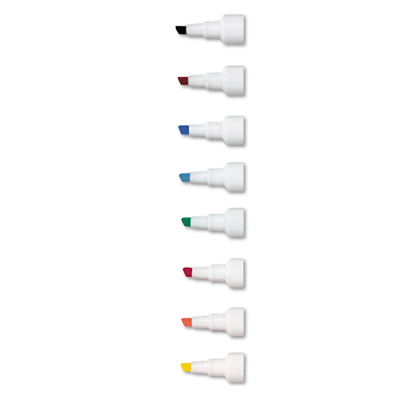 Desk Style Dry Erase Markers, Chisel Tip, Assorted, 8/Set