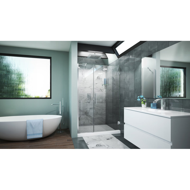 Arizona Shower Door Scottsdale 48 X 72 Hinged Frameless Shower Door With Invisible Shield By Clean X Wayfair
