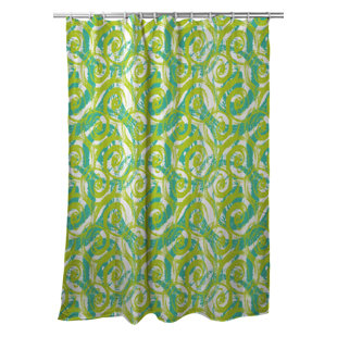Modern Swirls Lime Single Shower Curtain Modern Swirls Lime Single Shower Curtain