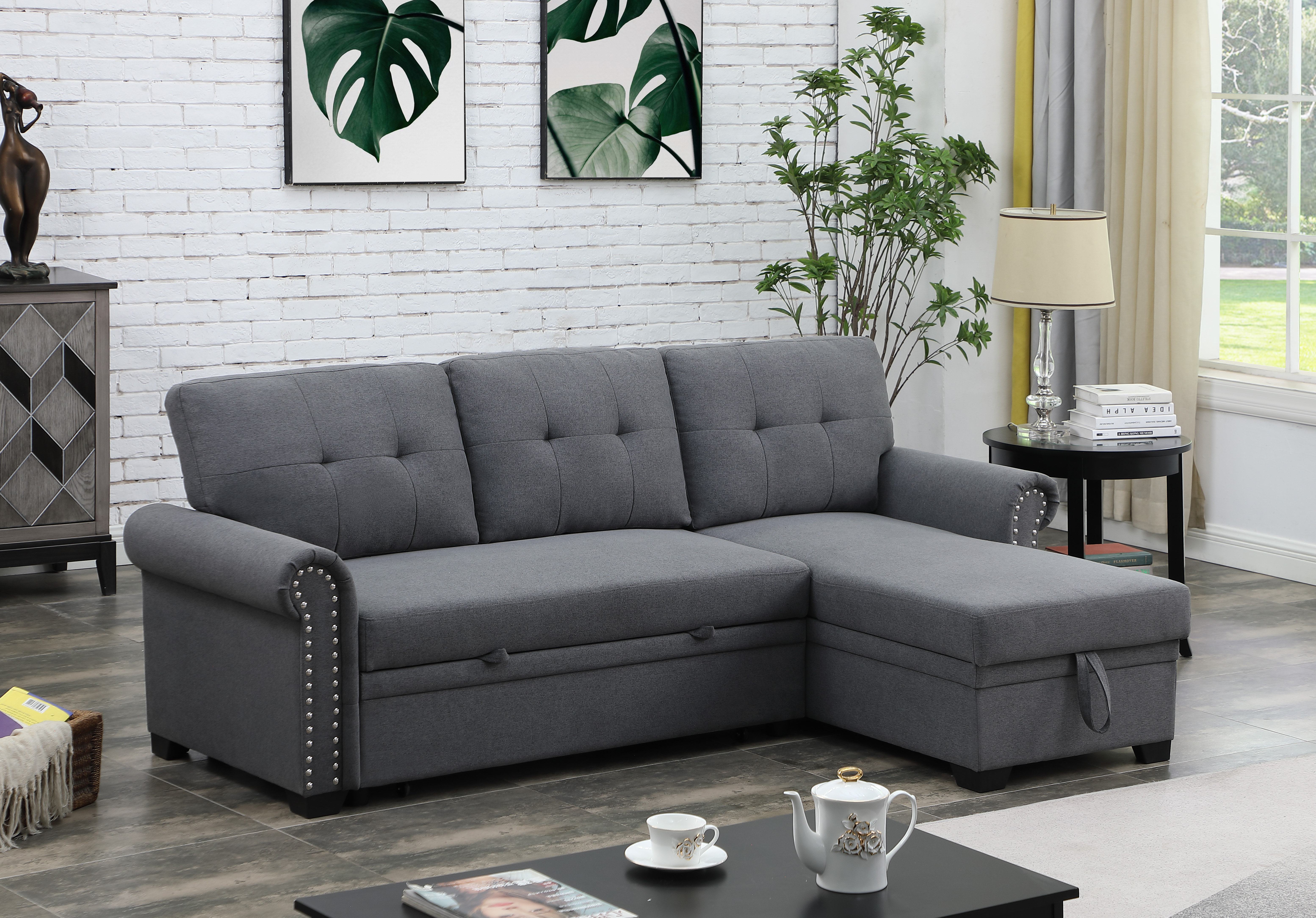 Winston Porter Jae-Leigh 86 in 3 pieces sectional sleeper sofa & Reviews |  Wayfair