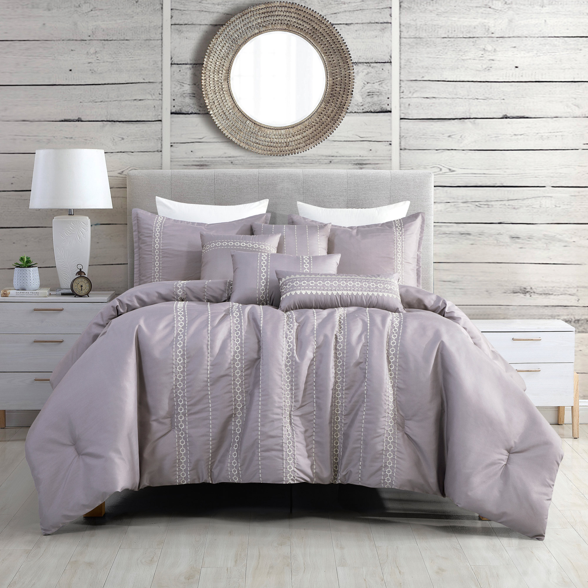 ESCA Lilac Microfiber 7 Piece Comforter Set & Reviews Wayfair