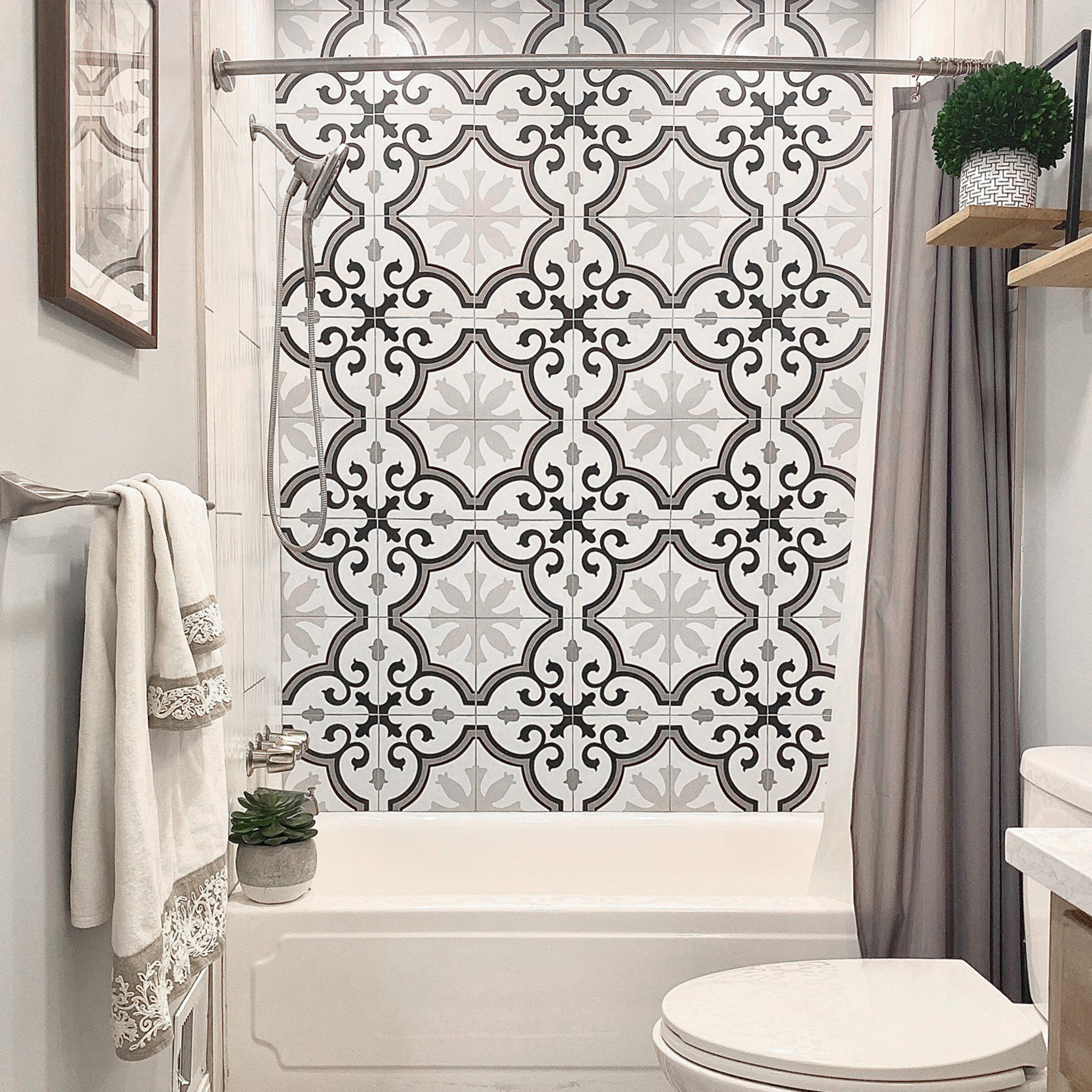 12 X White Diamond/Grey Sparkle/White Gloss/Tile Effect Bathroom Wall Panels 