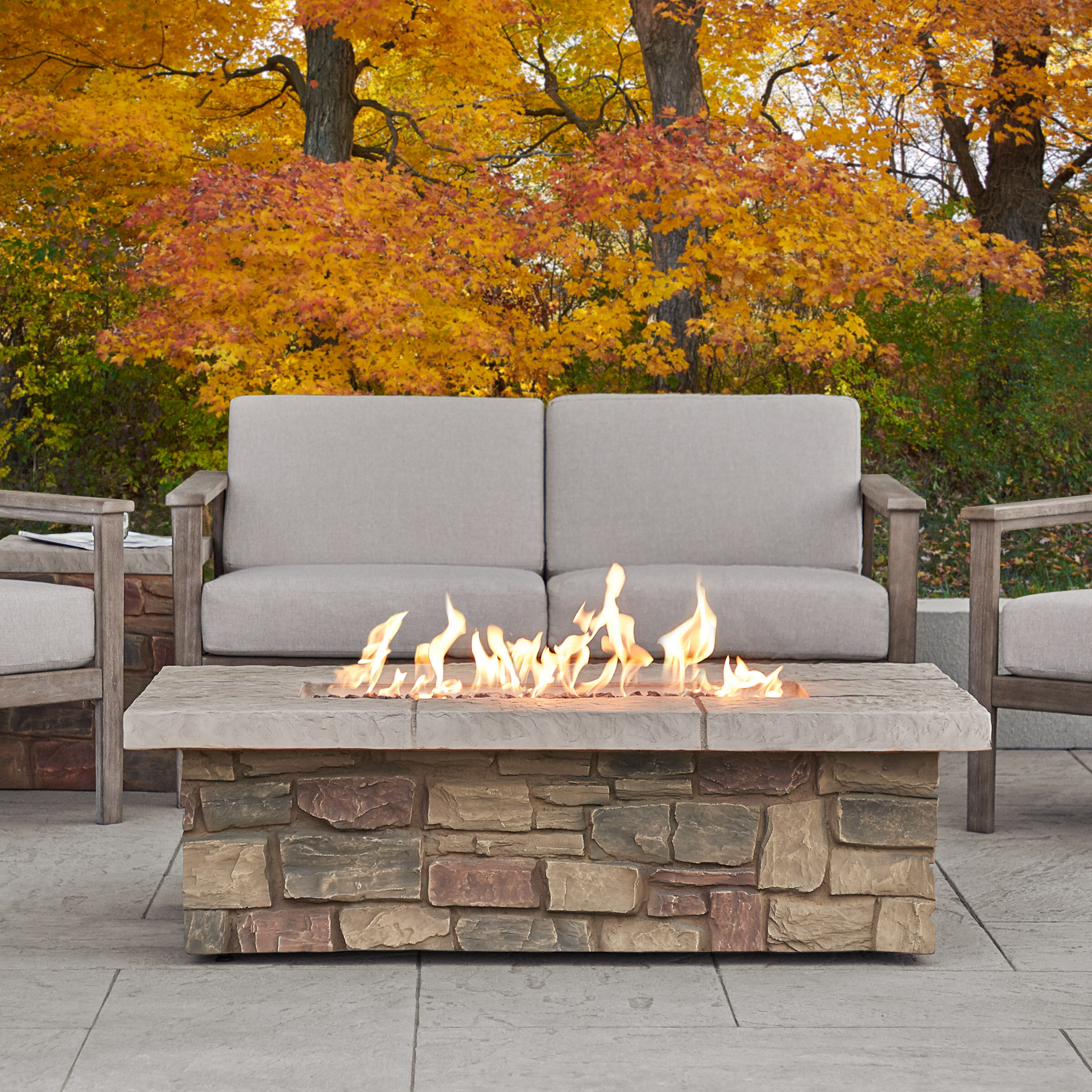 outdoor natural stone table