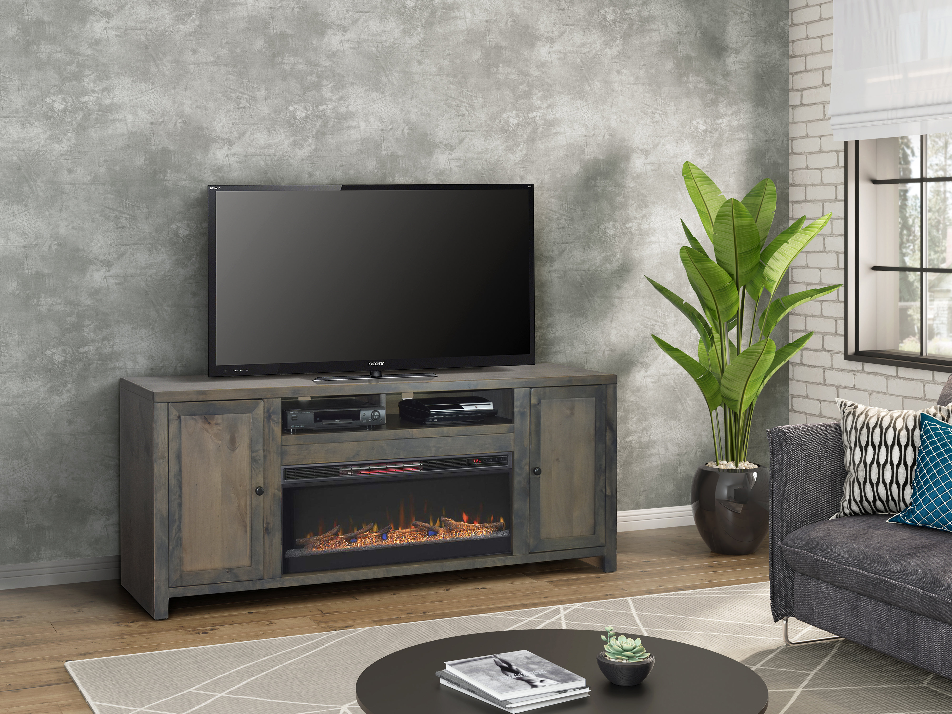 Loon Peak Lyla Tv Stand For Tvs Up To 88 Inches With Electric