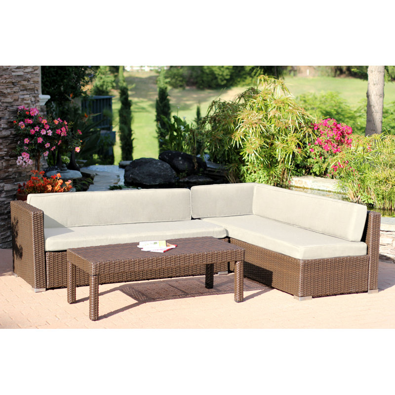 Brayden Studio Totnes 3 Piece Sectional Set With Cushions Brayden Studio Totnes 3 Piece Sectional