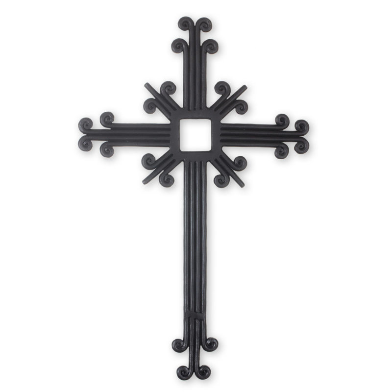 Novica Byron Toscano Wrought Iron Wall Cross Artisan Crafted Wall