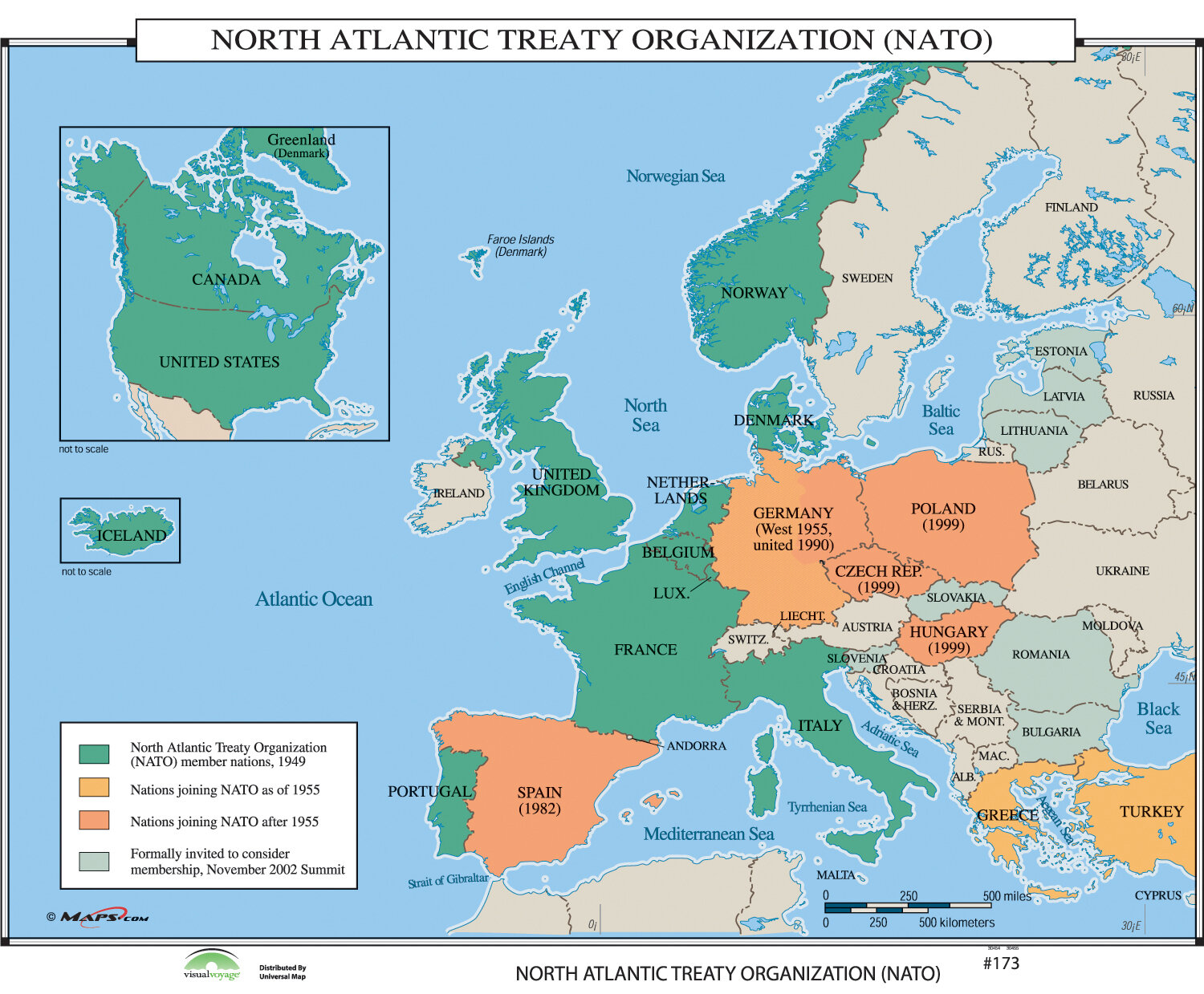 Universal Map World History Wall Maps - North Atlantic Treaty ...