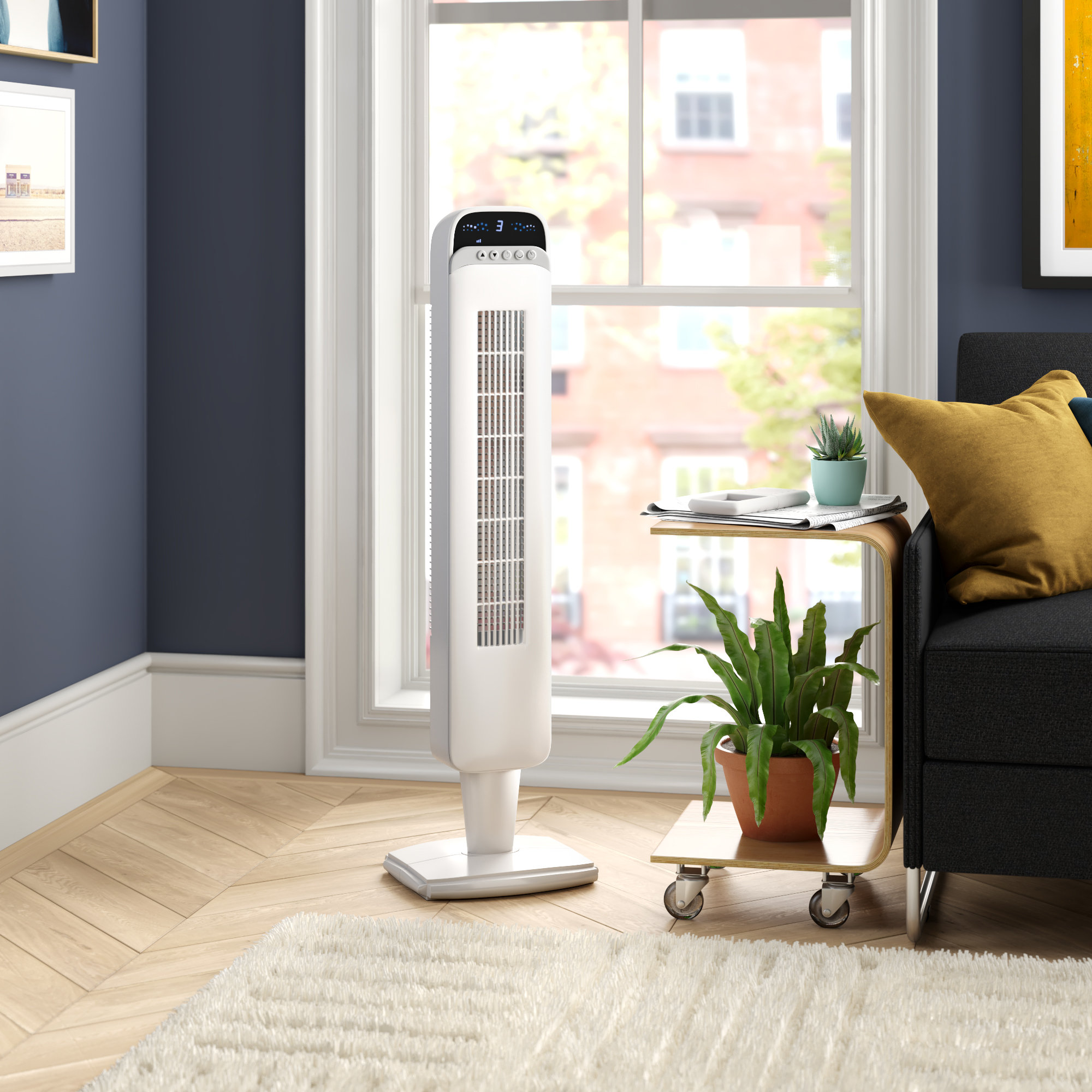 Portable Ventilateur tour Rotatif Vitesse 3 étage avec télécommande