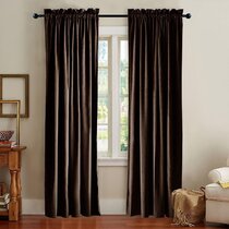 Rust Avior by Artistic Linen Faux Silk Sequins Trim 8-Grommet Window Curtain Panel 55-Inch by 84-Inch