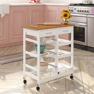 Light Wood Stainless Steel Kitchen Islands Trolleys You Ll Love Wayfair Co Uk